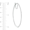 Thumbnail Image 2 of Previously Owned - 1/2 CT. T.W. Baguette and Round Diamond Alternating Hoop Earrings in 10K White Gold