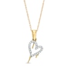 Thumbnail Image 1 of Previously Owned - 1/20 CT. T.W. Diamond Tilted Dripping Heart Pendant in 10K Gold