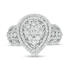 Thumbnail Image 4 of Previously Owned - 1 CT. T.W. Diamond Double Pear-Shaped Frame Multi-Row Engagement Ring in 10K White Gold