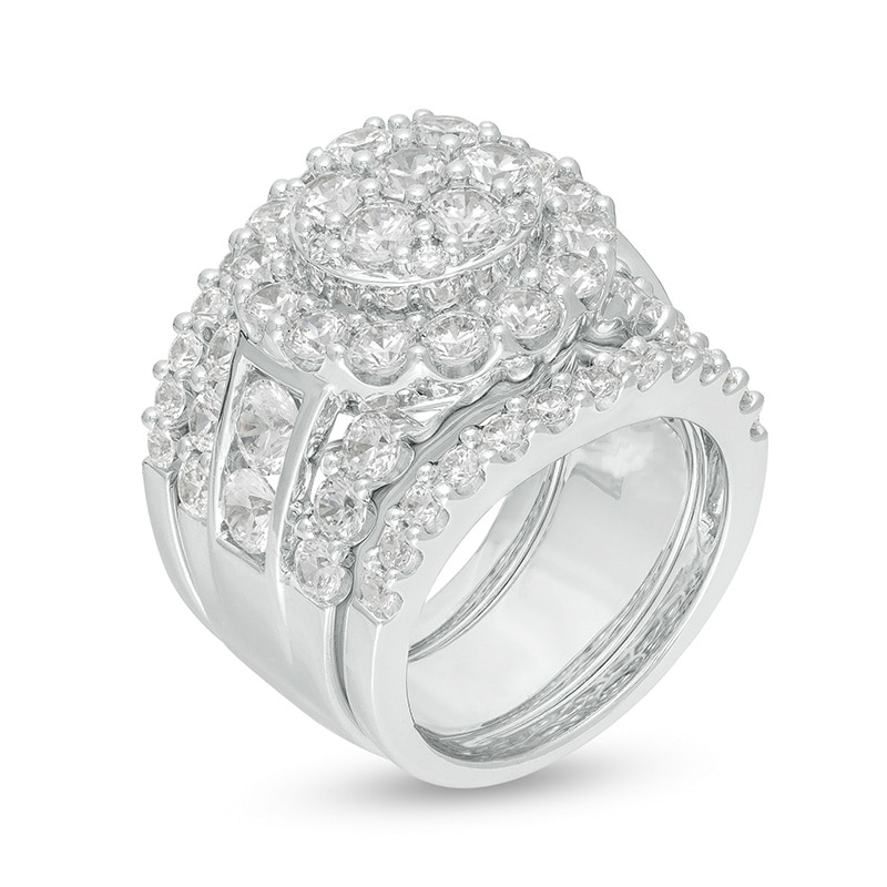 Main Image 2 of Previously Owned 5 CT. T.W. Composite Diamond Three-Piece Soldered Bridal Set in 10K White Gold