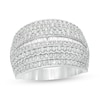 Thumbnail Image 1 of Previously Owned - 1 CT. T.W. Diamond Multi-Row Vintage-Style Anniversary Ring in 10K White Gold