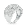 Thumbnail Image 3 of Previously Owned - 1 CT. T.W. Diamond Multi-Row Vintage-Style Anniversary Ring in 10K White Gold