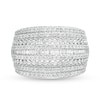 Thumbnail Image 4 of Previously Owned - 1 CT. T.W. Diamond Multi-Row Vintage-Style Anniversary Ring in 10K White Gold