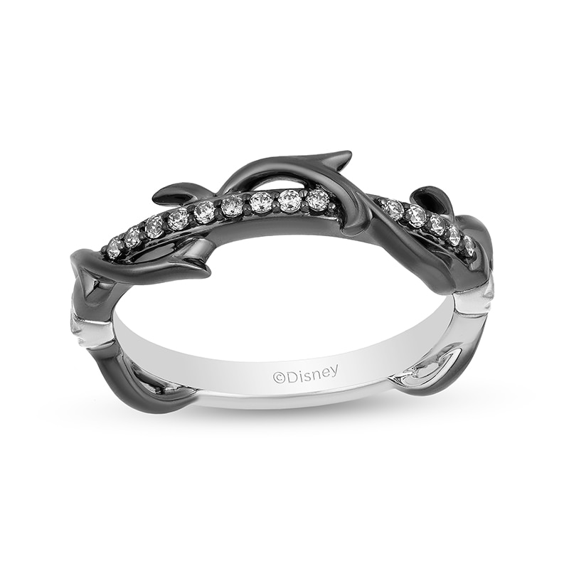 Main Image 1 of Previously Owned - Enchanted Disney Villains Maleficent 1/10 CT. T.W. Diamond Thorn Band in 14K White Gold