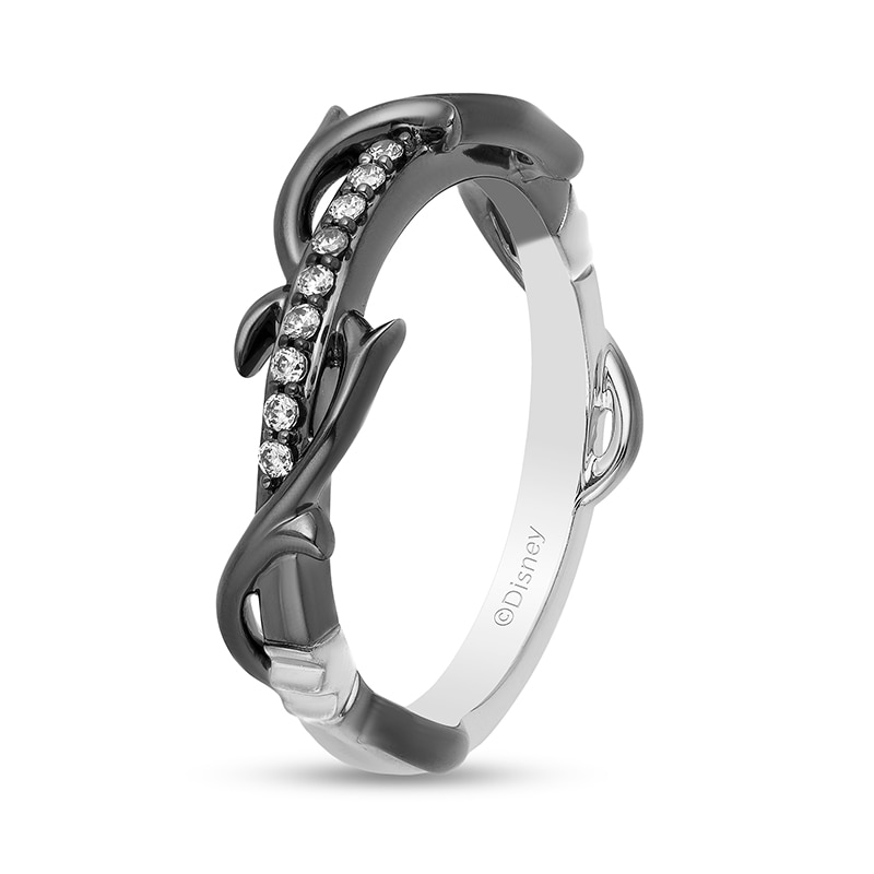 Main Image 2 of Previously Owned - Enchanted Disney Villains Maleficent 1/10 CT. T.W. Diamond Thorn Band in 14K White Gold