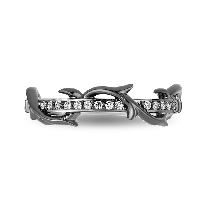 Main Image 3 of Previously Owned - Enchanted Disney Villains Maleficent 1/10 CT. T.W. Diamond Thorn Band in 14K White Gold