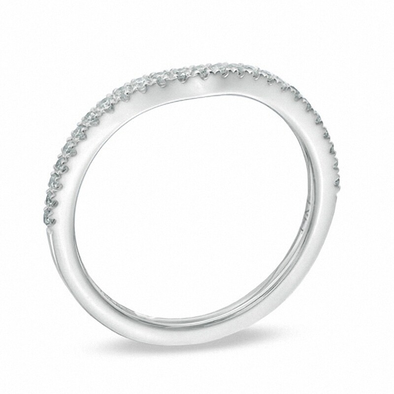 Main Image 2 of Previously Owned - Vera Wang Love Collection 1/6 CT. T.W. Diamond Contour Wedding Band in 14K White Gold