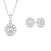 Thumbnail Image 1 of Previously Owned - 1 CT. T.W. Diamond Frame Pendant and Earrings Set in Sterling Silver