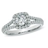 Thumbnail Image 1 of Previously Owned - Celebration Fire™ 1 CT. T.W. Diamond Split Shank Engagement Ring in 14K White Gold (H-I/SI1-SI2)