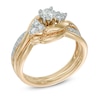 Thumbnail Image 1 of Previously Owned - 5/8 CT. T.W. Diamond Tri-Sides Bridal Set in 10K Gold