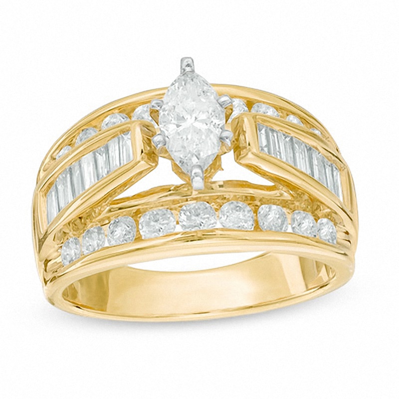 Previously Owned - 2 CT. T.W. Marquise Diamond Engagement Ring in 14K Gold