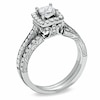 Thumbnail Image 2 of Previously Owned - Celebration Lux® 1 CT. T.W. Princess-Cut Diamond Framed Bridal Set in 18K White Gold (H-I/SI1-SI2)