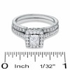 Thumbnail Image 3 of Previously Owned - Celebration Lux® 1 CT. T.W. Princess-Cut Diamond Framed Bridal Set in 18K White Gold (H-I/SI1-SI2)
