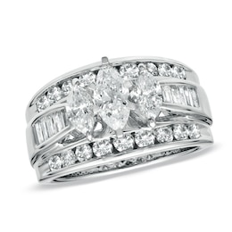 Previously Owned - 2 CT. T.W. Marquise Diamond Three Stone Ring in 14K White Gold