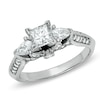 Previously Owned - 1-1/6 CT. T.W. Princess-Cut Diamond Ring in 14K White Gold