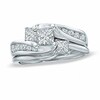 Thumbnail Image 1 of Previously Owned - 1-1/2 CT. T.W. Princess-Cut Diamond Three Stone Bridal Set in 14K White Gold