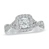 Thumbnail Image 1 of Previously Owned - Vera Wang Love Collection 1-1/3 CT. T.W. Cushion-Cut Diamond Twist Engagement Ring in 14K White Gold
