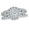 Thumbnail Image 1 of Previously Owned - 1 CT. T.W. Diamond Cluster Split Shank Engagement Ring in 14K White Gold