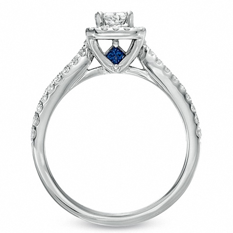 Main Image 3 of Previously Owned - Vera Wang Love Collection 1 CT. T.W. Emerald-Cut Diamond Split Shank Ring in 14K White Gold