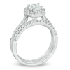Thumbnail Image 2 of Previously Owned - 1-1/6 CT. T.W. Diamond Frame Bridal Set in 14K White Gold