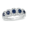 Thumbnail Image 1 of Previously Owned - Vera Wang Love Collection Blue Sapphire and 3/8 CT. T.W. Diamond Ring in 14K White Gold
