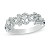 Thumbnail Image 1 of Previously Owned - Vera Wang Love Collection 1/2 CT. T.W. Diamond and Blue Sapphire Curlique Band in 14K White Gold
