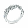 Thumbnail Image 2 of Previously Owned - Vera Wang Love Collection 1/2 CT. T.W. Diamond and Blue Sapphire Curlique Band in 14K White Gold