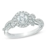 Previously Owned - Vera Wang Love Collection 7/8 CT. T.W. Diamond Vintage-Style Engagement Ring in 14K White Gold