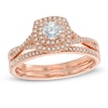 Thumbnail Image 1 of Previously Owned - 1/2 CT. T.W. Diamond Double Frame Bridal Set in 14K Rose Gold