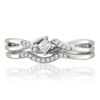Thumbnail Image 2 of Previously Owned - 1/5 CT. T.W. Princess-Cut Diamond Split Shank Bridal Set in 10K White Gold