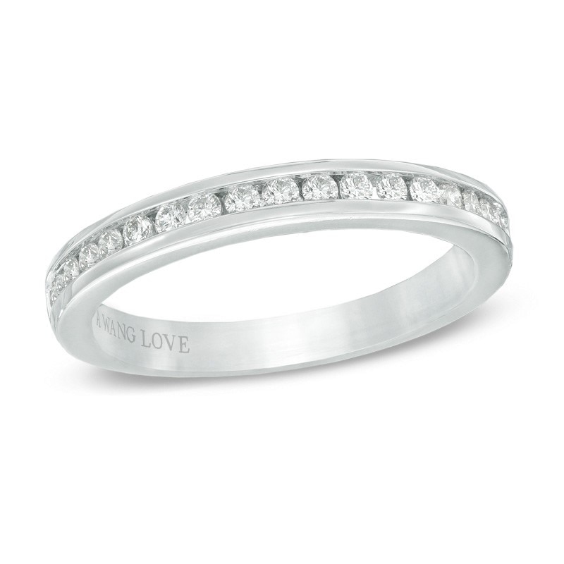 Main Image 1 of Previously Owned - Vera Wang Love Collection 1/4 CT. T.W. Diamond Wedding Band in 14K White Gold