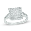 Thumbnail Image 0 of Previously Owned - 3/4 CT. T.W. Diamond Square Frame Engagement Ring in 10K White Gold