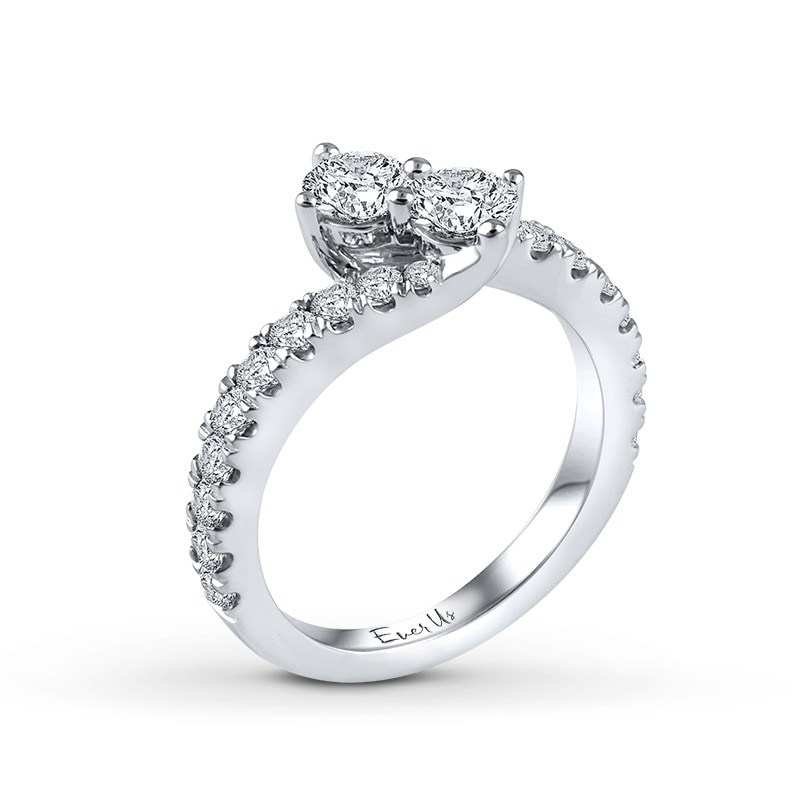 Previously Owned - Ever Us® 2 CT. T. W. Two-Stone Diamond Bypass Ring in 14K White Gold