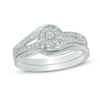 Thumbnail Image 0 of Previously Owned - 1/4 CT. T.W. Diamond Swirl Frame Bridal Set in 10K White Gold