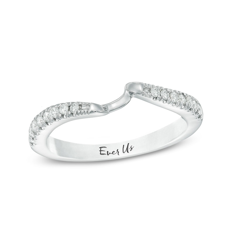 Main Image 1 of Previously Owned - Ever Us® 1/5 CT. T.W. Diamond Contour Band in 14K White Gold
