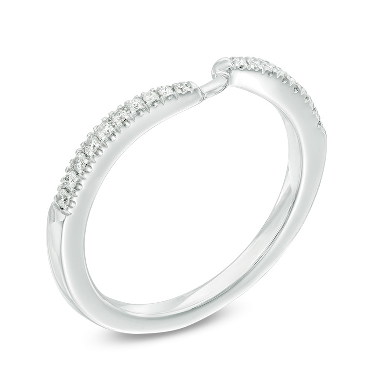 Main Image 2 of Previously Owned - Ever Us® 1/8 CT. T.W. Diamond Contour Band in 14K White Gold