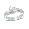 Thumbnail Image 4 of Previously Owned - Ever Us® 3/4 CT. T.W. Two-Stone Diamond Bypass Ring in 14K White Gold