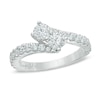 Thumbnail Image 1 of Previously Owned - Ever Us® 1 CT. T.W. Two-Stone Diamond Bypass Ring in 14K White Gold