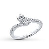 Thumbnail Image 3 of Previously Owned - Ever Us® 1 CT. T.W. Two-Stone Diamond Bypass Ring in 14K White Gold