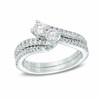 Thumbnail Image 4 of Previously Owned - Ever Us® 1 CT. T.W. Two-Stone Diamond Bypass Ring in 14K White Gold