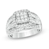 Thumbnail Image 1 of Previously Owned - 1 CT. T.W. Princess-Cut Composite Diamond Frame Split Shank Ring in 10K White Gold