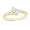 Thumbnail Image 1 of Previously Owned - Ever Us® 1/2 CT. T.W. Two-Stone Diamond Bypass Ring in 14K Gold