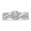 Thumbnail Image 1 of Previously Owned - 1/3 CT. T.W. Diamond Bypass Bridal Set in 10K White Gold
