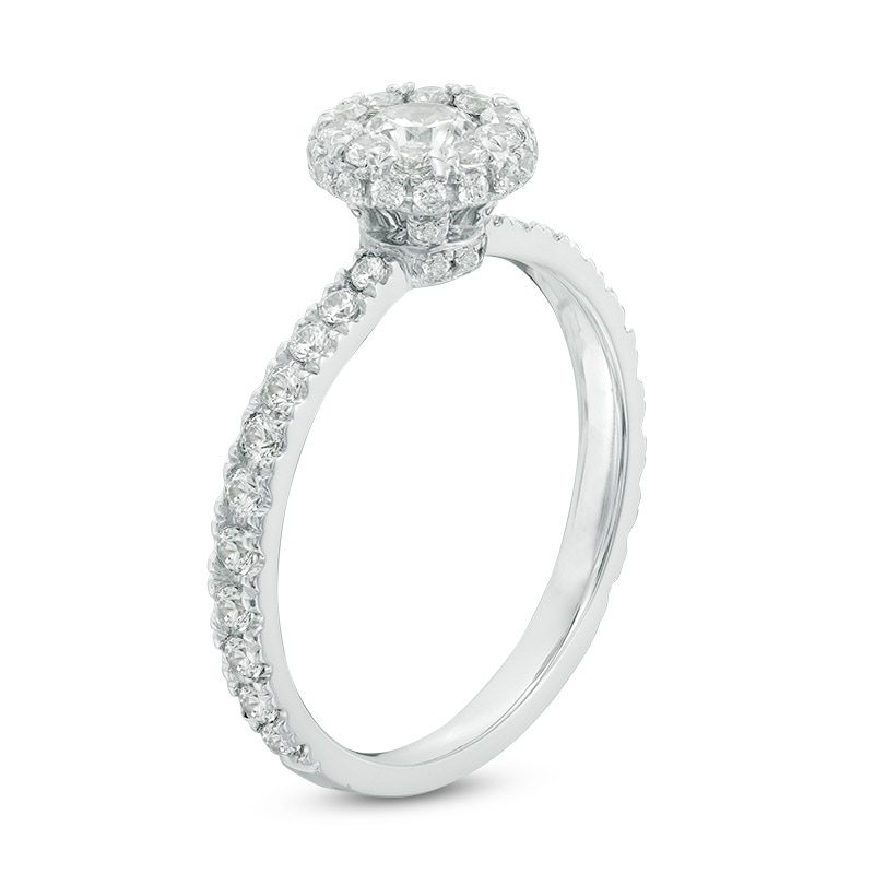 Main Image 2 of Previously Owned - YOU by Jean Dousset™ 1-1/6 CT. T.W. Diamond Frame Engagement Ring in 14K White Gold (I/SI2)