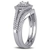 Thumbnail Image 1 of Previously Owned - 1/2 CT. T.W. Princess-Cut Diamond Double Frame Bridal Set in Sterling Silver