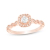Thumbnail Image 0 of Previously Owned - 3/8 CT. T.W. Diamond Cushion Frame Vintage-Style Engagement Ring in 14K Rose Gold