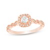 Thumbnail Image 0 of Previously Owned - 3/8 CT. T.W. Diamond Cushion Frame Vintage-Style Engagement Ring in 14K Rose Gold