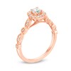 Thumbnail Image 1 of Previously Owned - 3/8 CT. T.W. Diamond Cushion Frame Vintage-Style Engagement Ring in 14K Rose Gold