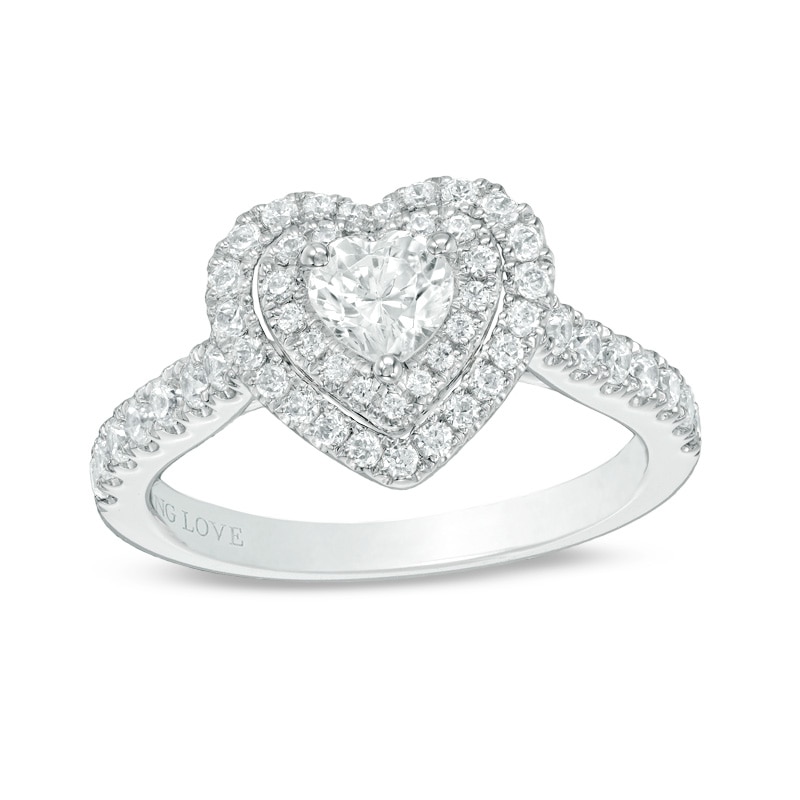 Main Image 1 of Previously Owned - Vera Wang Love Collection 1 CT. T.W. Heart-Shaped Diamond Engagement Ring in 14K White Gold
