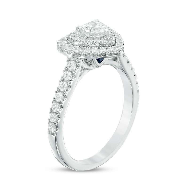 Main Image 2 of Previously Owned - Vera Wang Love Collection 1 CT. T.W. Heart-Shaped Diamond Engagement Ring in 14K White Gold